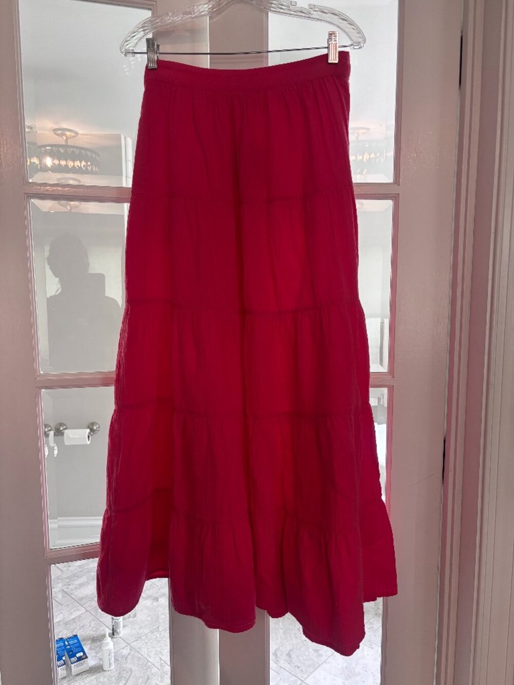 NWT Boden Pink Tiered Maxi Skirt